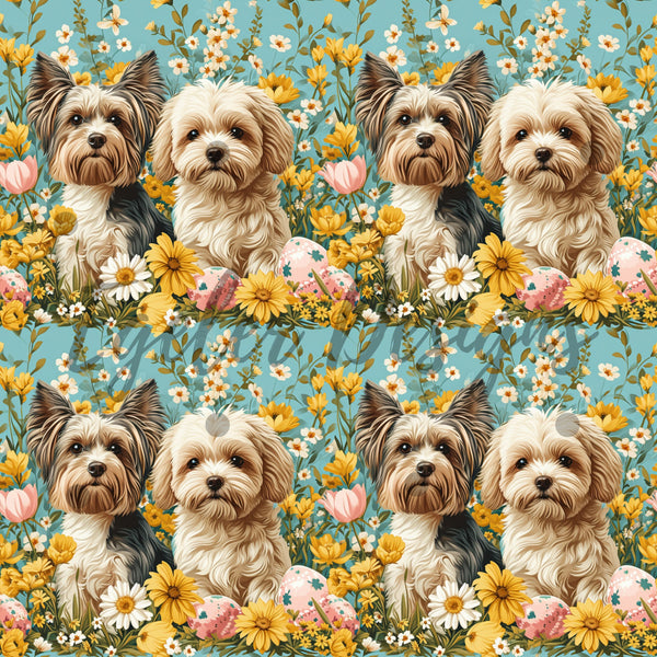 Spring Dogs Seamless Pattern Digital Download - LIMITED 25 DOWNLOADS