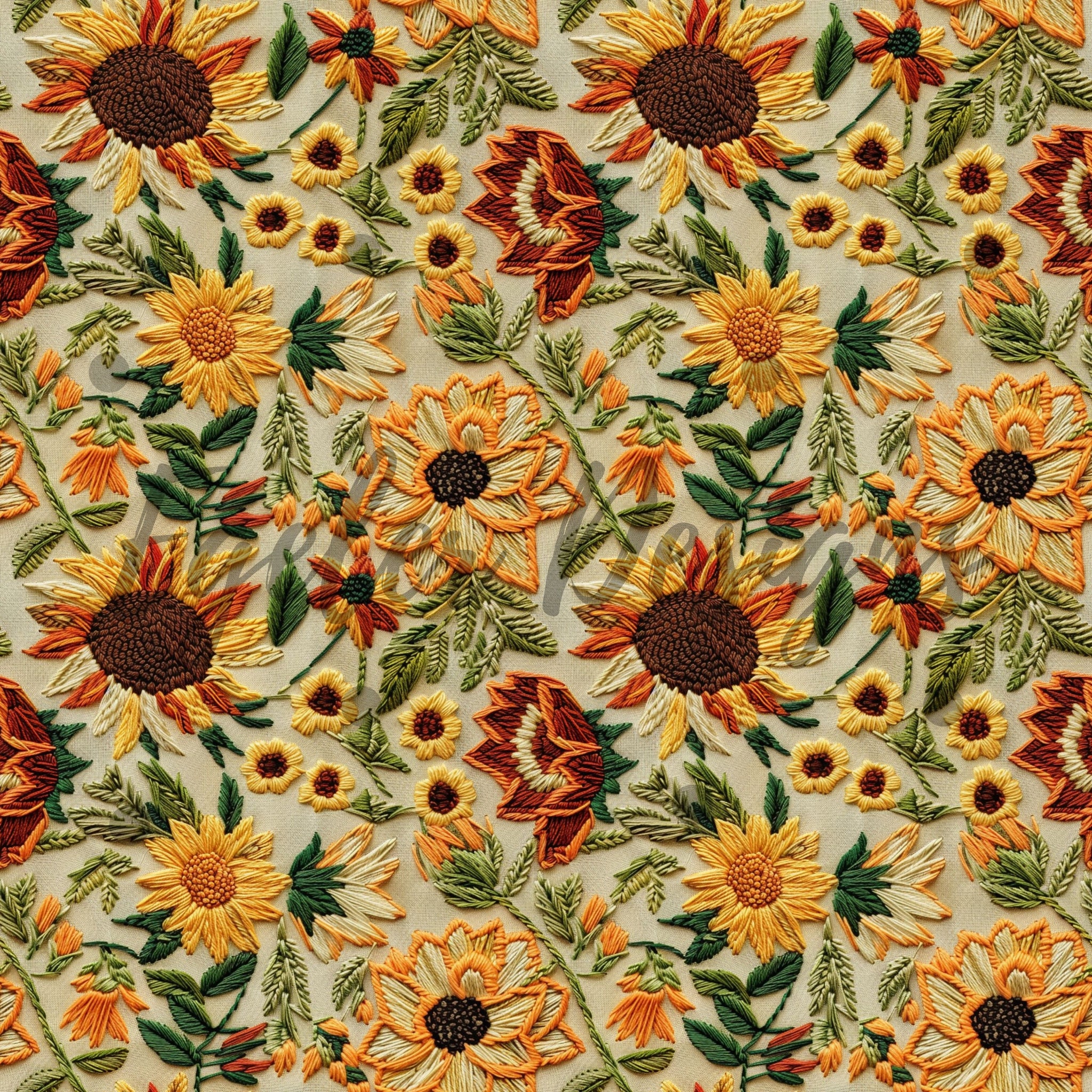 LIMITED - 15 - Embrodery Floral Seamless Pattern Digital Downloadi