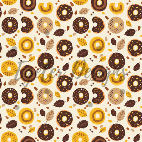 LIMITED - 10 - Fall Donuts Seamless Pattern Digital Downloadi