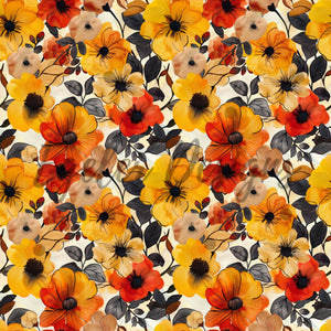 LIMITED - 15  Fall Floral Seamless Pattern Digital Download