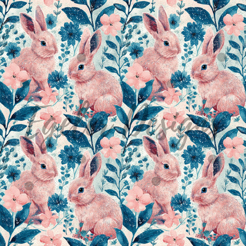 Glittery Bunnies Seamless Pattern Digital Download - LIMITED 25 DOWNLOADS