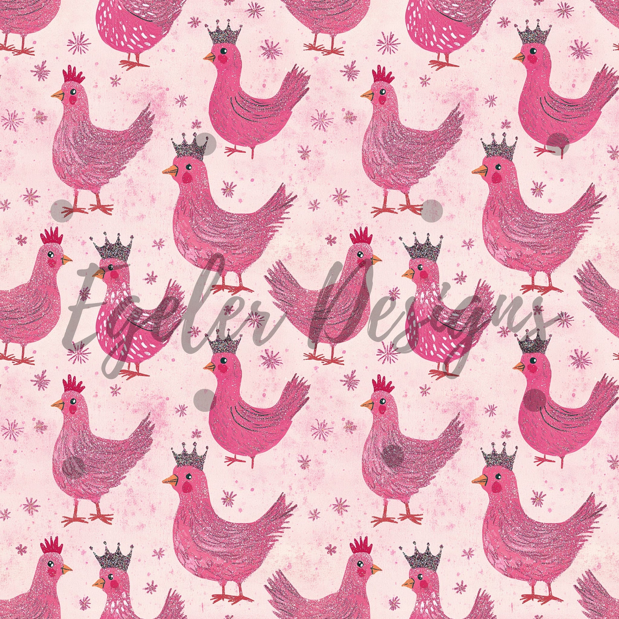 Pink Glitter Chickens (LIMITED 15)