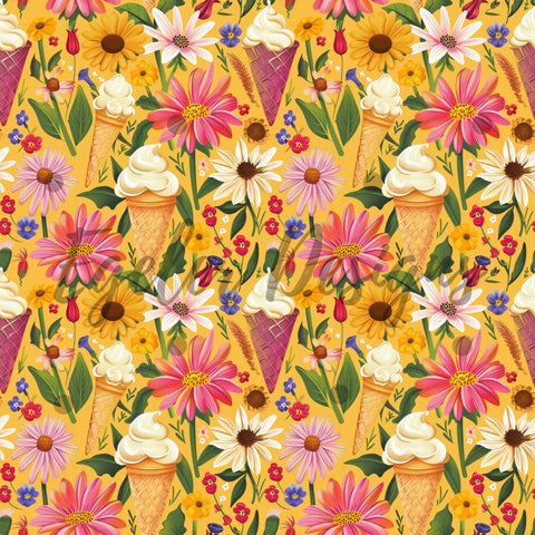 Ice Cream Floral - LIMITED 25 - Seamless Pattern Digital Download