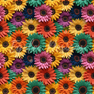 Rainbow Sunflowers Knit