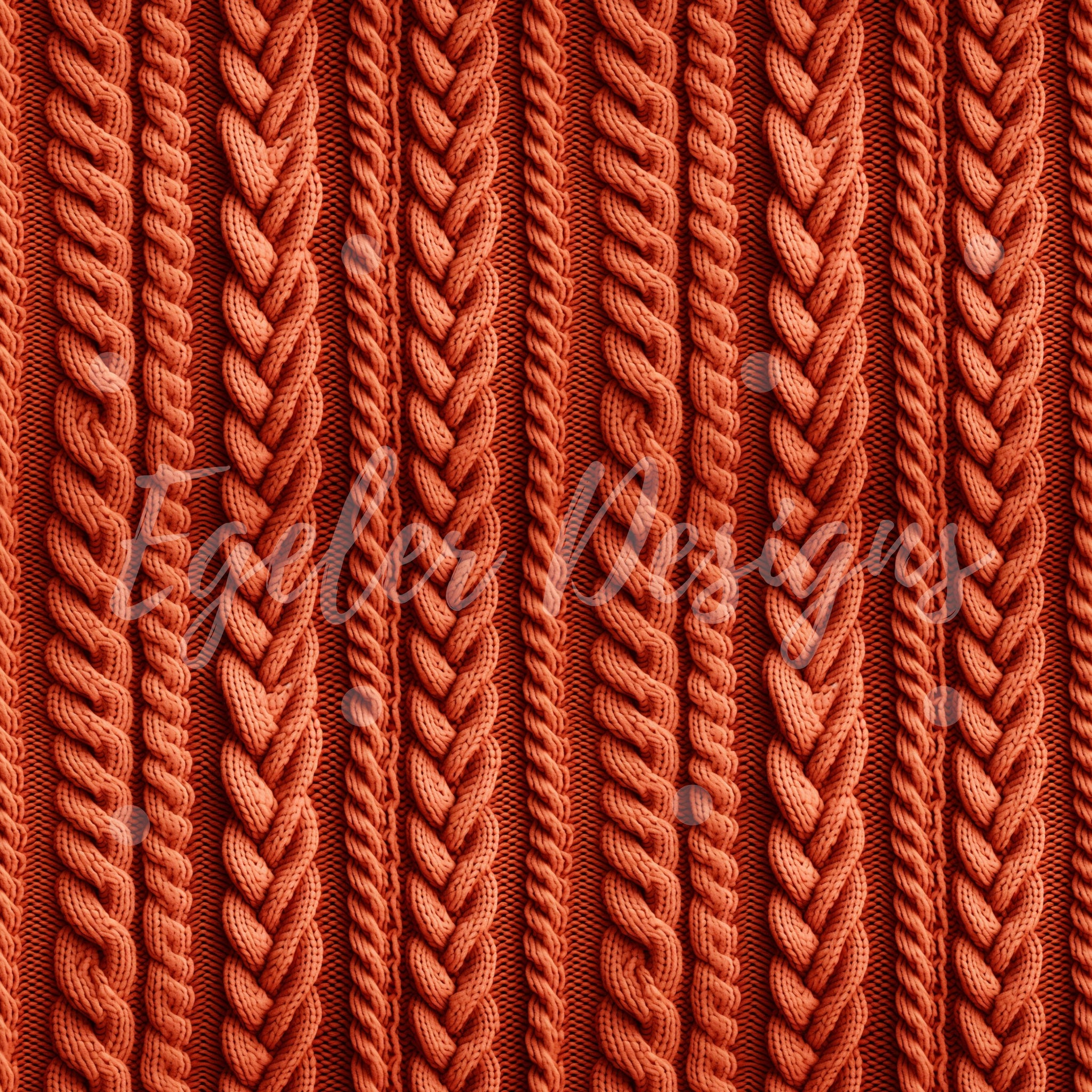 Burnt Orange Cable Knit