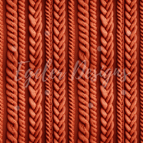 Burnt Orange Cable Knit