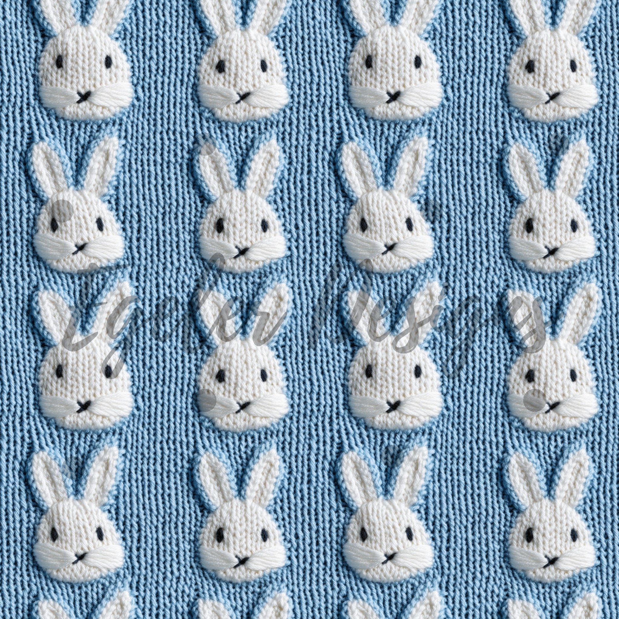 Knit Blue Bunnies (LIMITED 10)