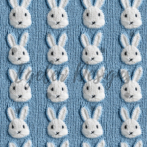 Knit Blue Bunnies (LIMITED 10)