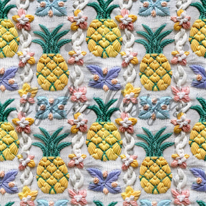 Knit Embroidery Pineapple Seamless Pattern Digital Download