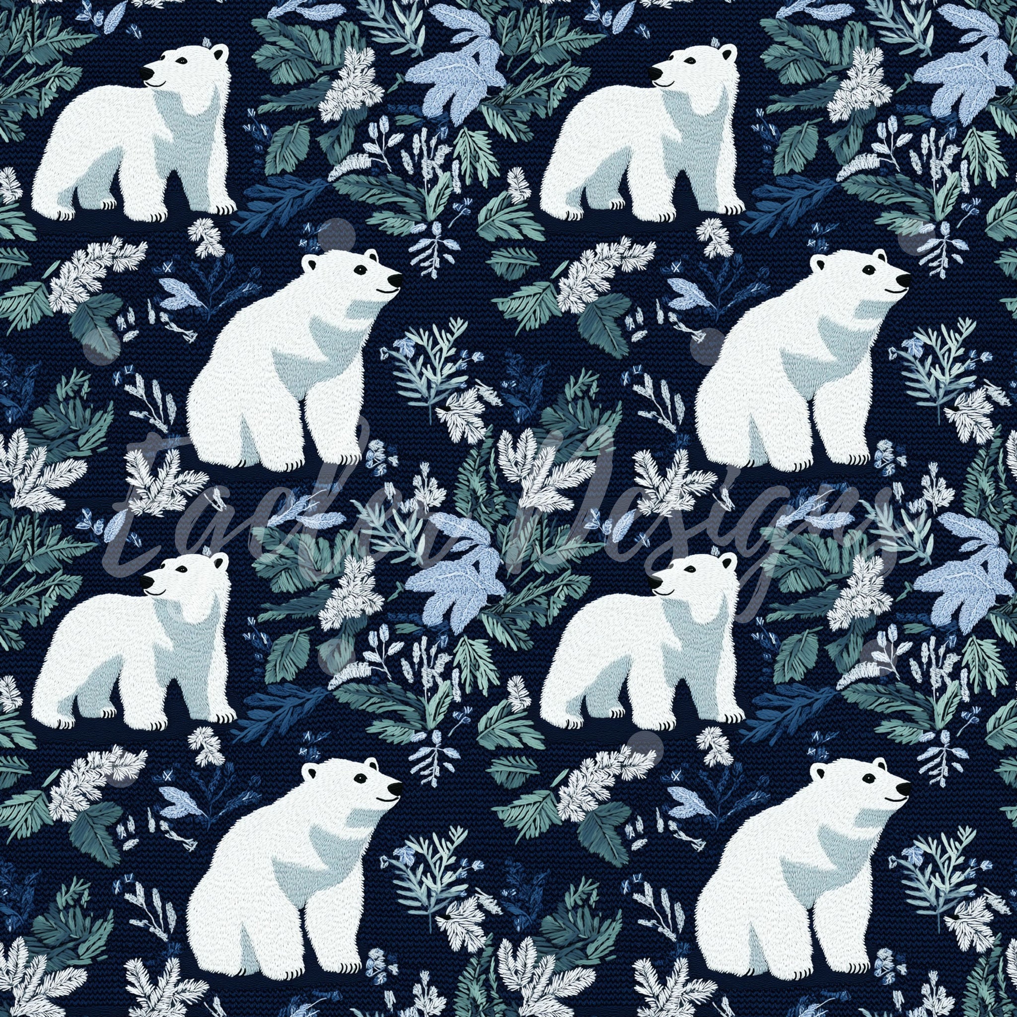 Knit Polar Bears Blue (LIMITED 10)