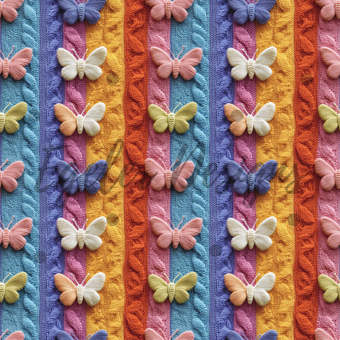 LIMITED 10 Knit Rainbow Butterflies