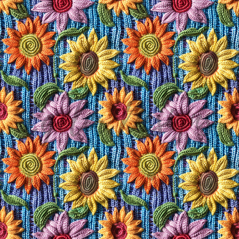 LIMITED 10 Knit Rainbow Sunflowers