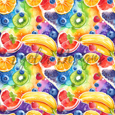 Rainbow Fruit Seamless Pattern Digital Download - LIMITED 35 DOWNLOADS