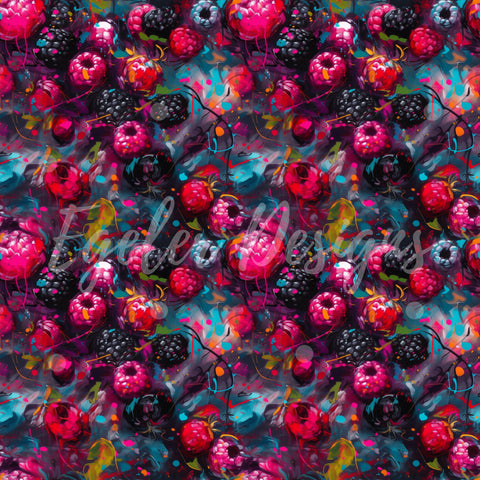 Mixed Berries Seamless Pattern Digital Download