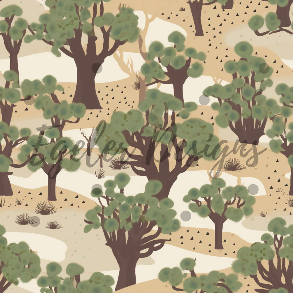 Seamless Tree Post Nature Tree Seamless Pattern Digital Download – Egeler Designs