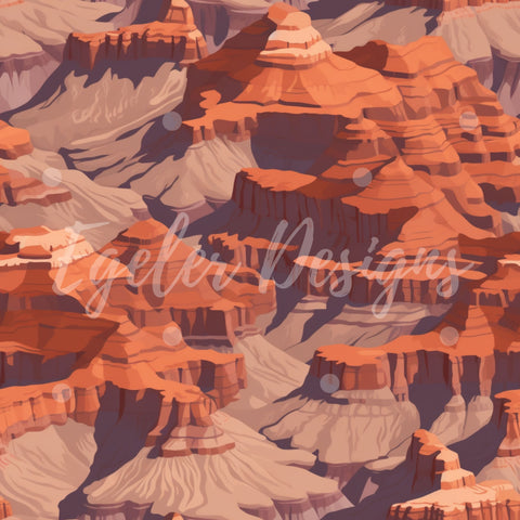 Canyons Seamless Pattern Digital Download