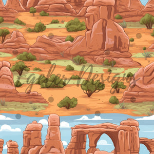 Canyons Seamless Pattern Digital Download