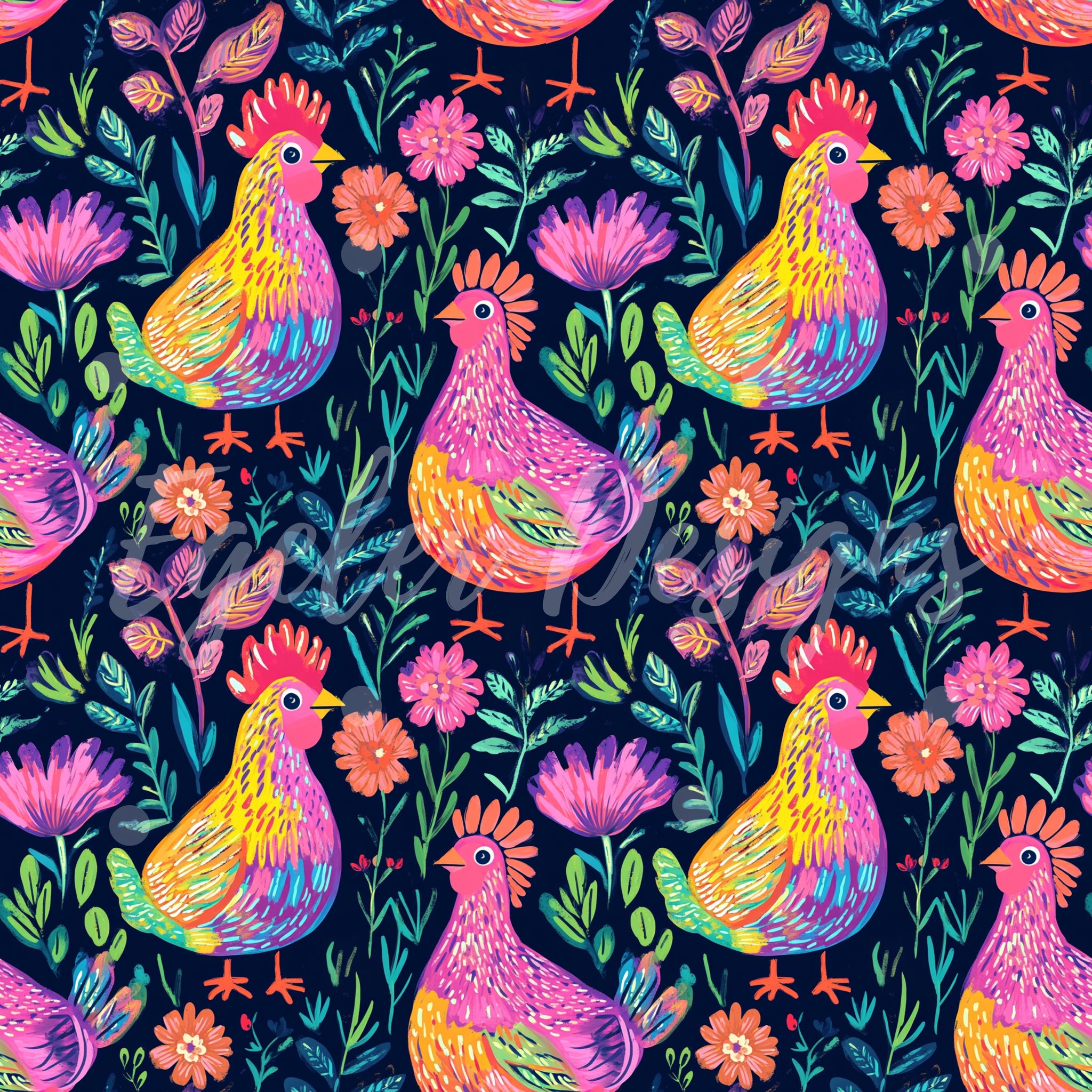 Neon Chickens
