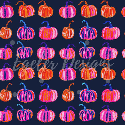 Neon Embroidery Pumpkins