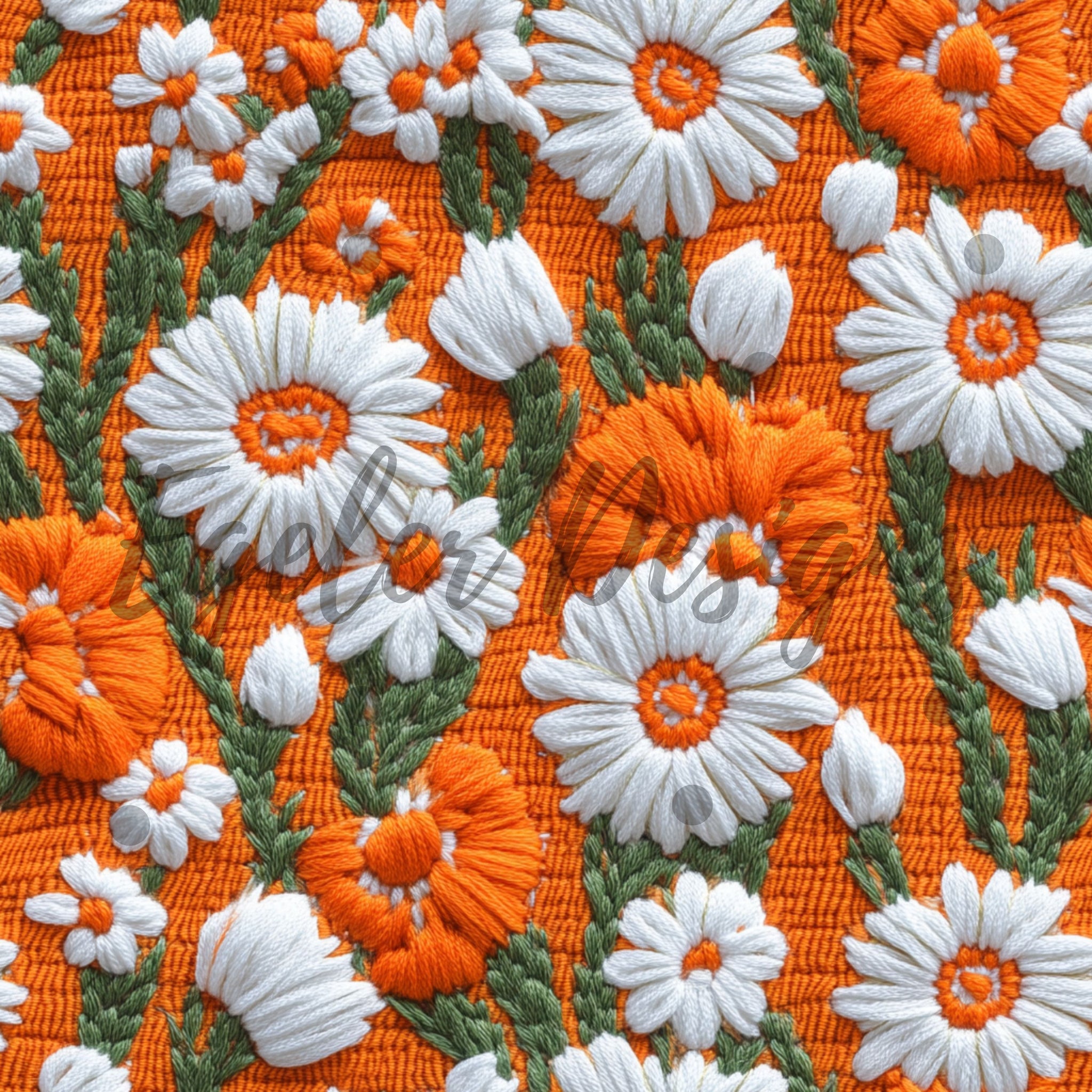 Orange Embroidery Floral (LIMITED 15)