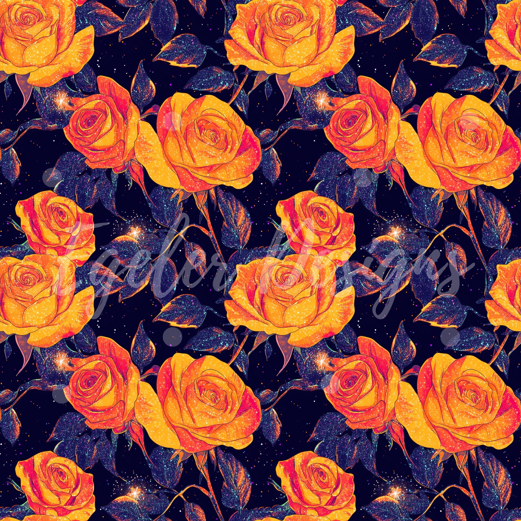 Neon Orange Roses