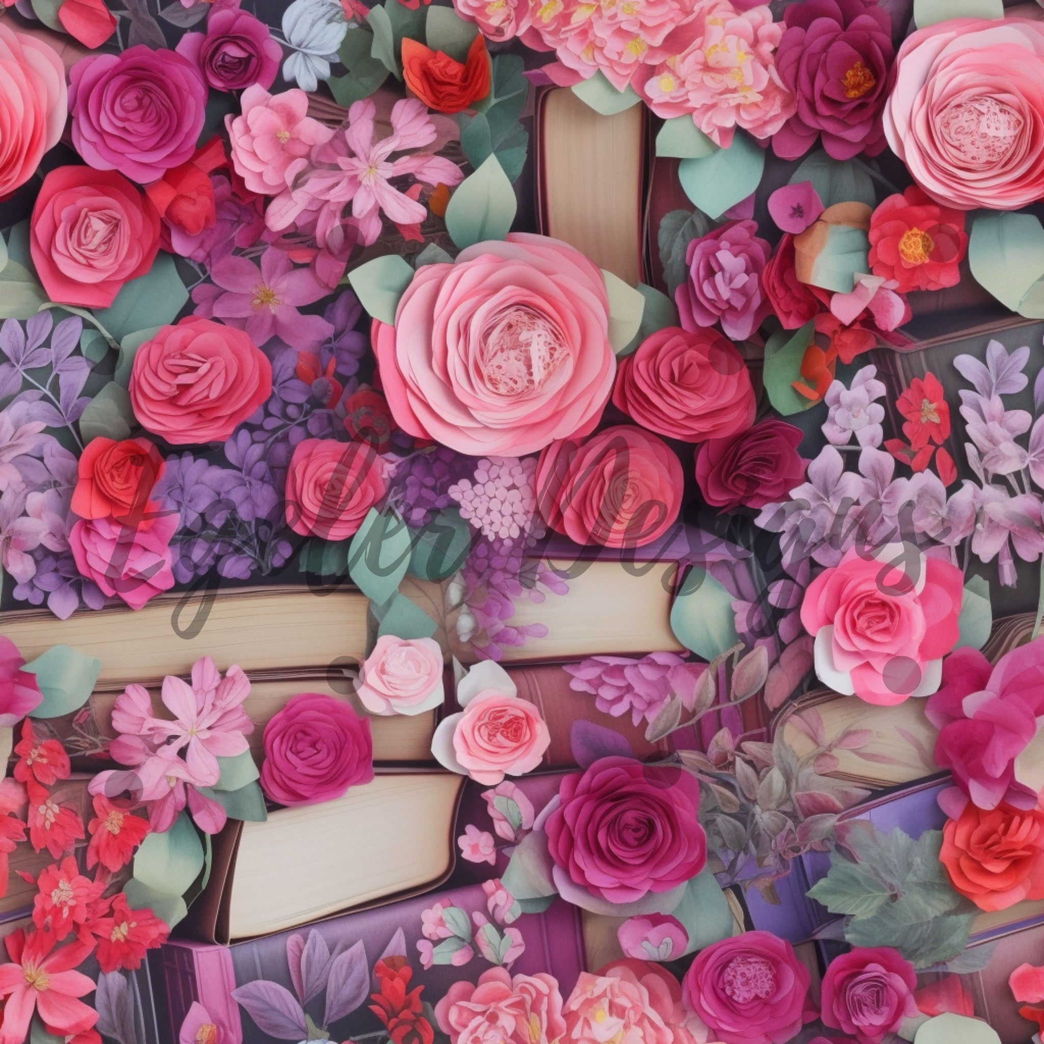 Pink Paper Mache Books Pattern Digital Download – Egeler Designs