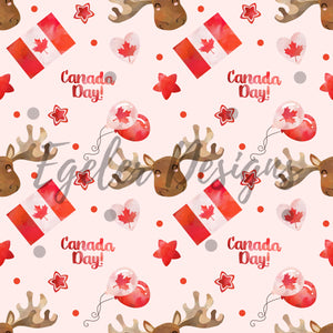 Canada Day Pink Seamless Pattern Digital Download