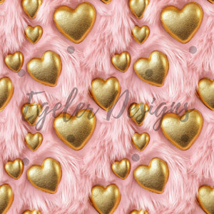 Pink Fur Gold Hearts (LIMITED 15)