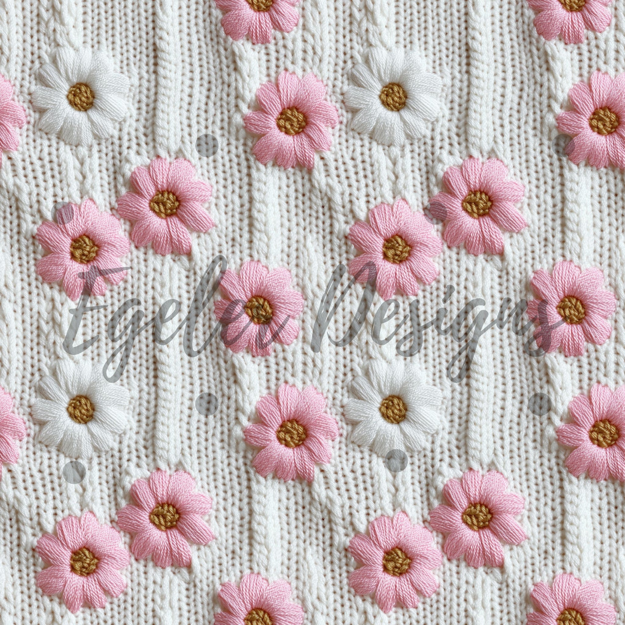 Embroidery Pink Daisy (LIMITED 10)