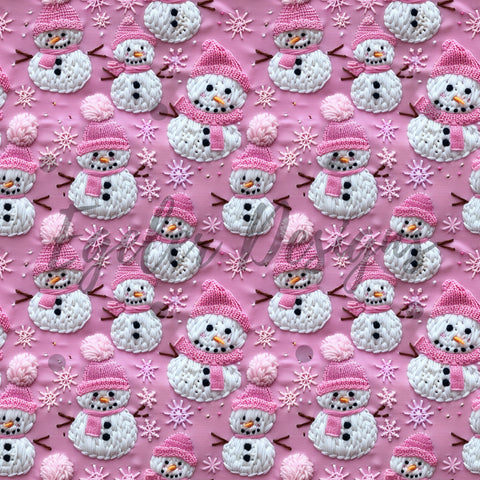 Pink Knit Snowmen (LIMITED 15)