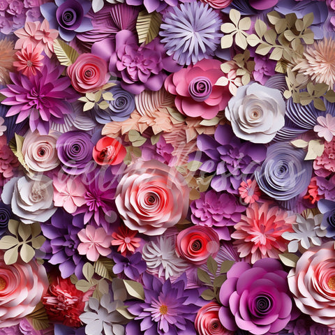 Pink Paper Mache Floral Pattern Digital Download