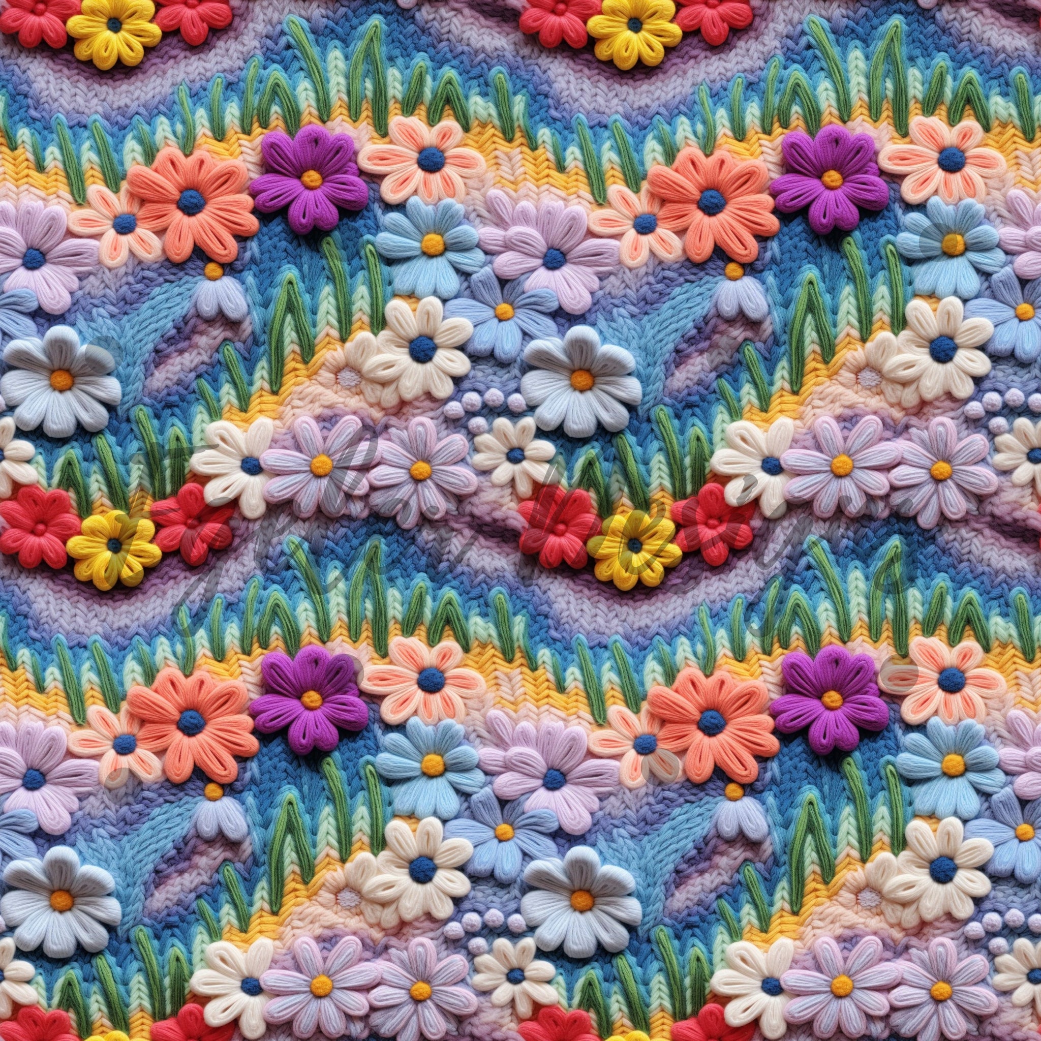 Rainbow Wave Floral