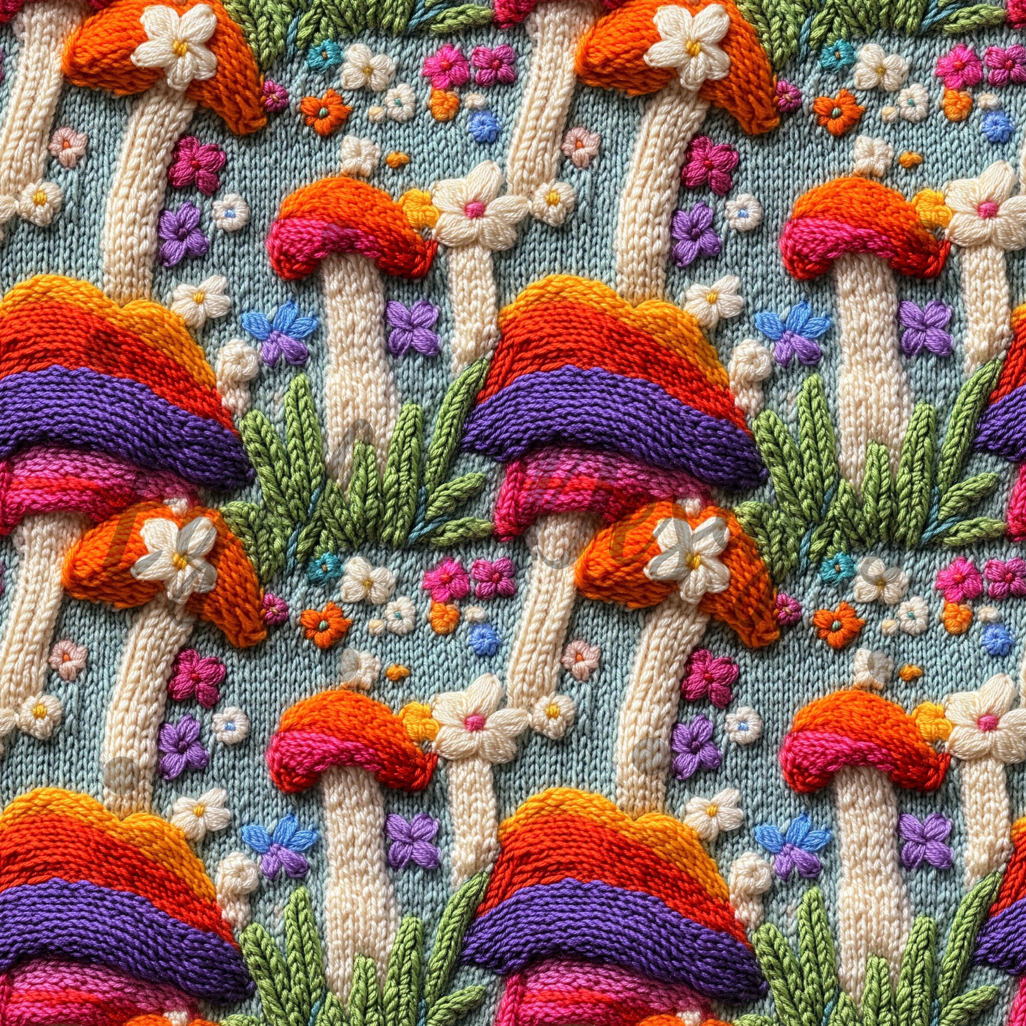 LIMITED 10 Rainbow Mushrooms Knit