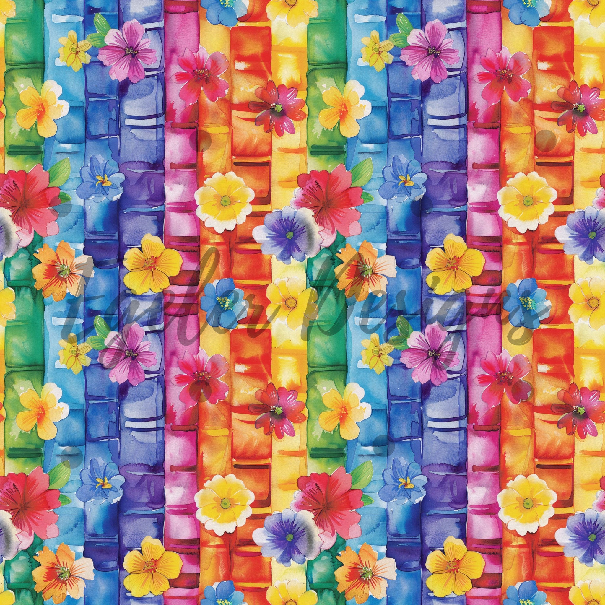 Rainbow Books Seamless Pattern Digital Download