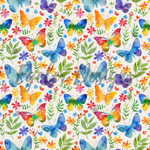 Rainbow Butterfly Seamless Pattern Digital Download