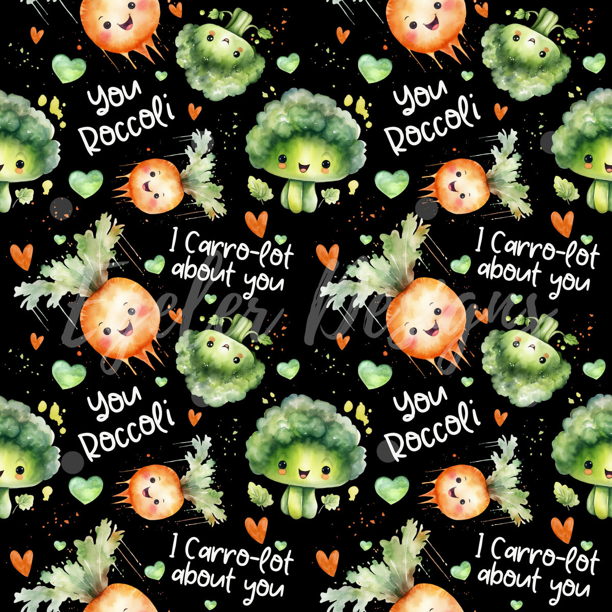 You Roccoli Broccoli and Carrots Seamless Pattern Digital Download ...
