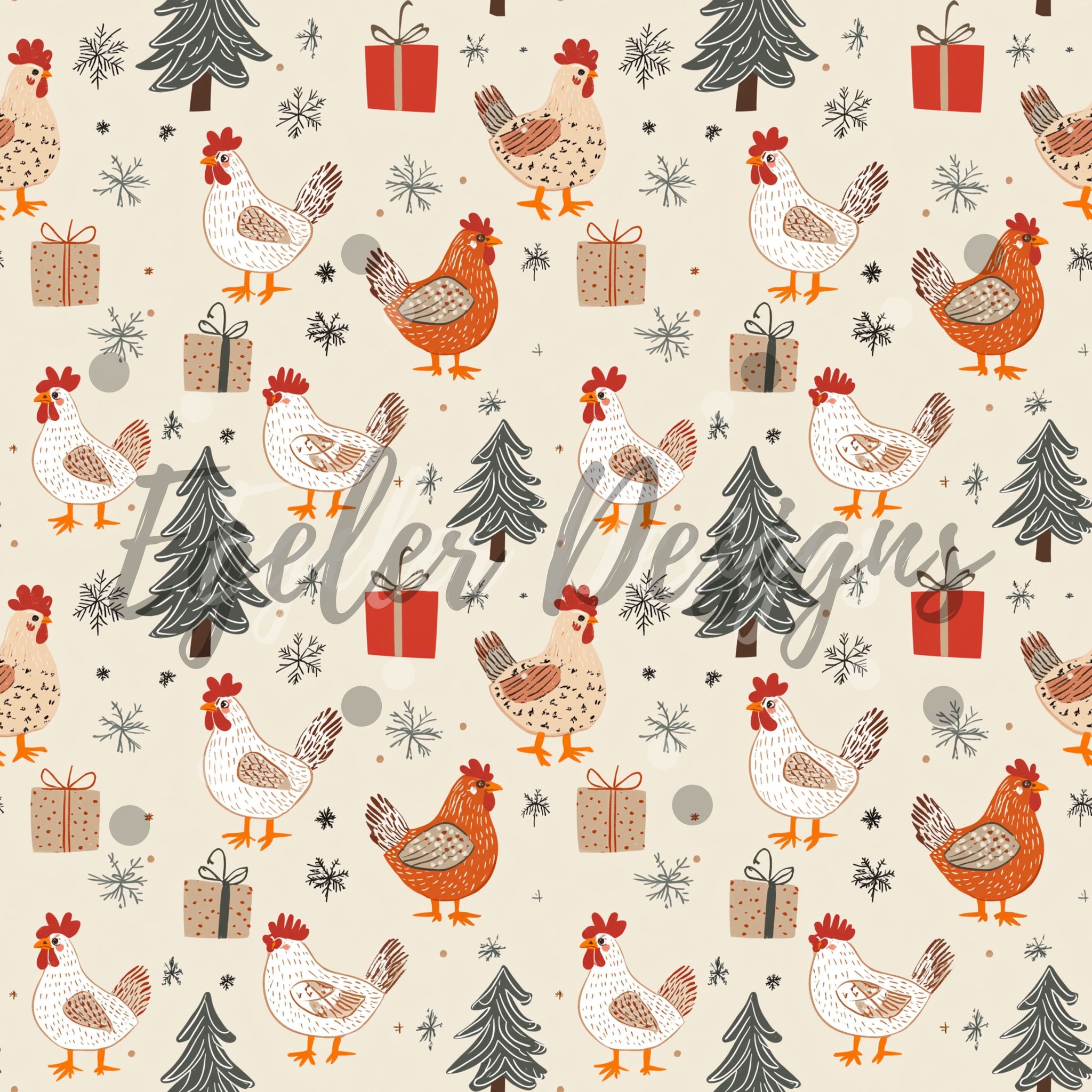 Rustic Christmas Chickens (LIMITED 10)