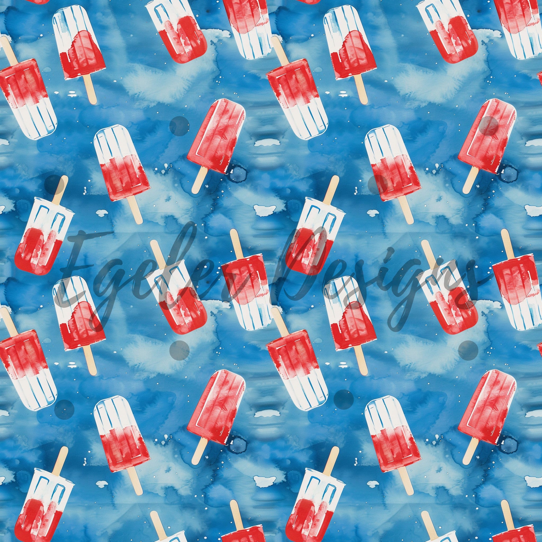 RWB Popsicles Seamless Pattern Digital Download