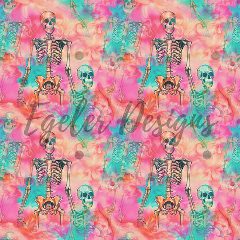 Teal Tie Dye Skeletons (LIMITED 10)