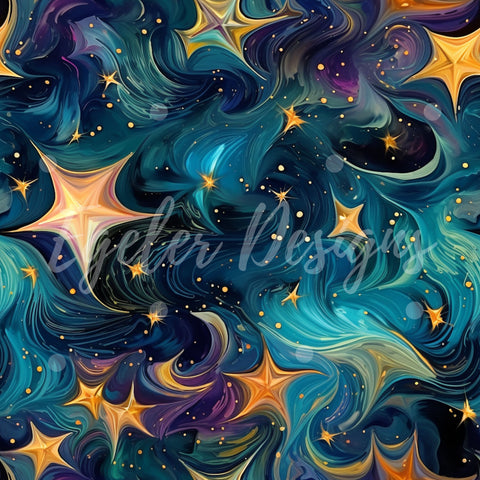 Star Galaxy Seamless Pattern Digital Download