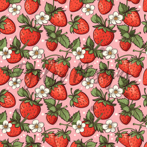 Strawberry Floral Seamless Pattern Digital Download LIMITED 35