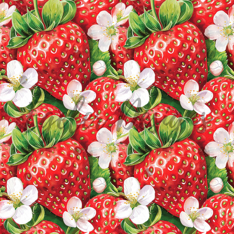 Realistic Strawberries Seamless Pattern Digital Download - LIMITED 35 DOWNLOADS