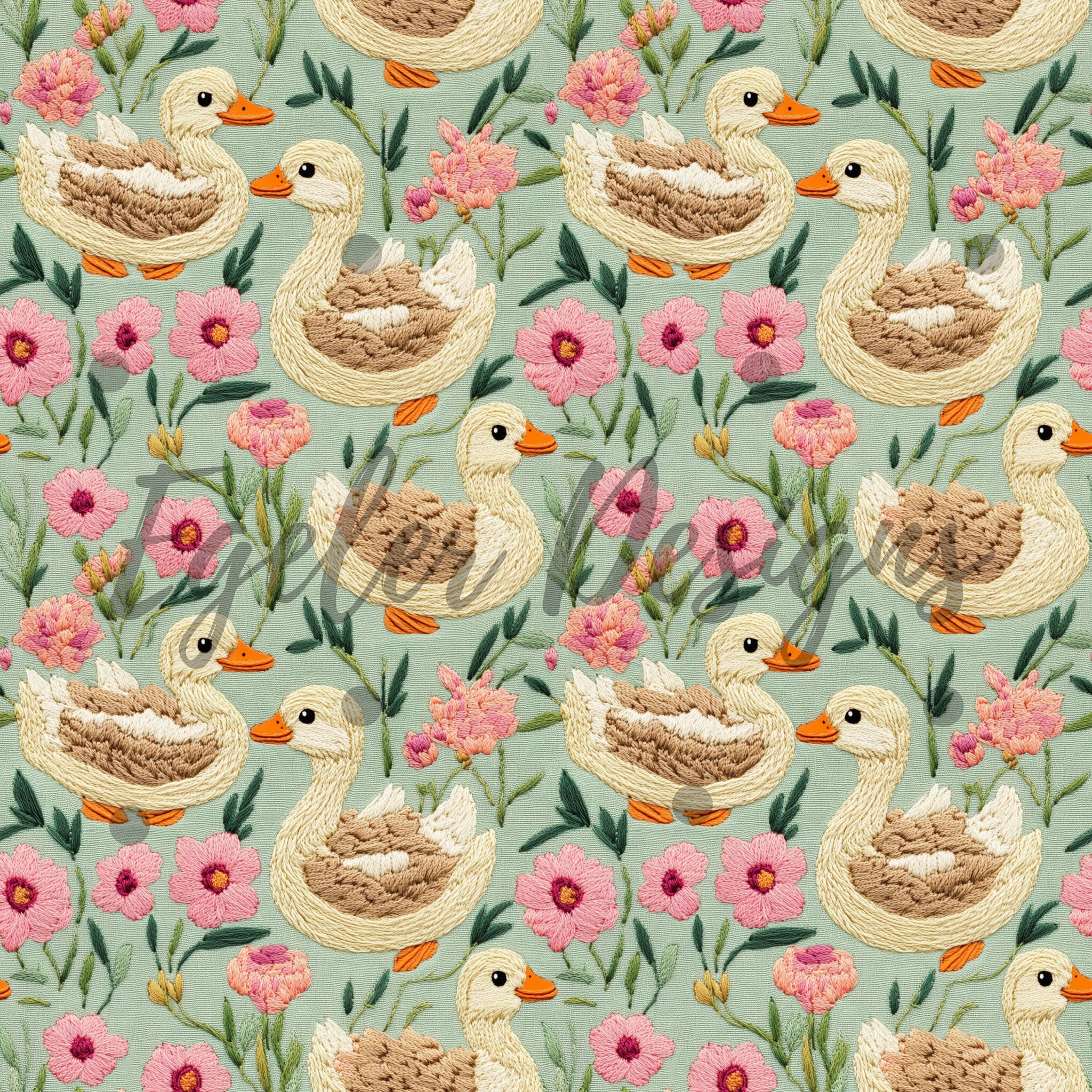 Knit Duck Summer Seamless Pattern Digital Download (LIMITED 15)