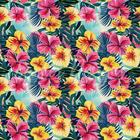 Tropical Floral Seamless Pattern Digital Download