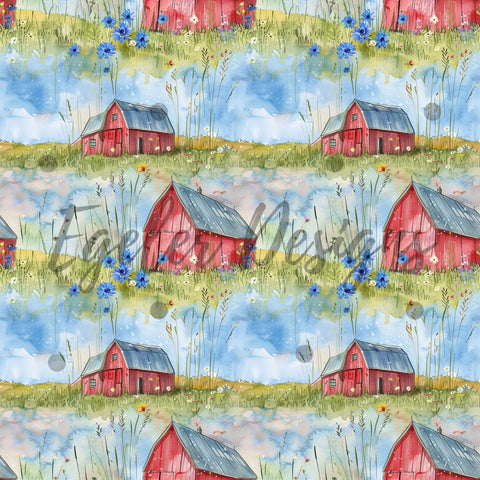 Watercolor Farm Seamless Pattern Digital Download - LIMITED 15