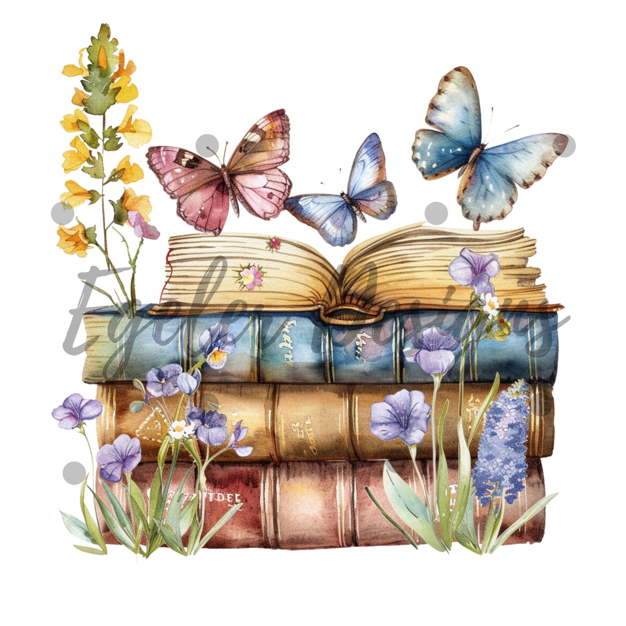 Wildflower Books PNG