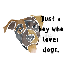 Boy Loves Dogs PNG