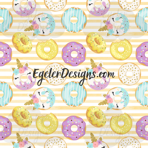 Pastel Donuts On Yellow