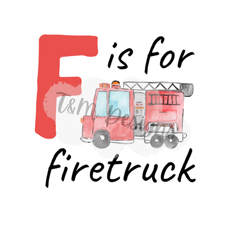 F is for Firetruck PNG