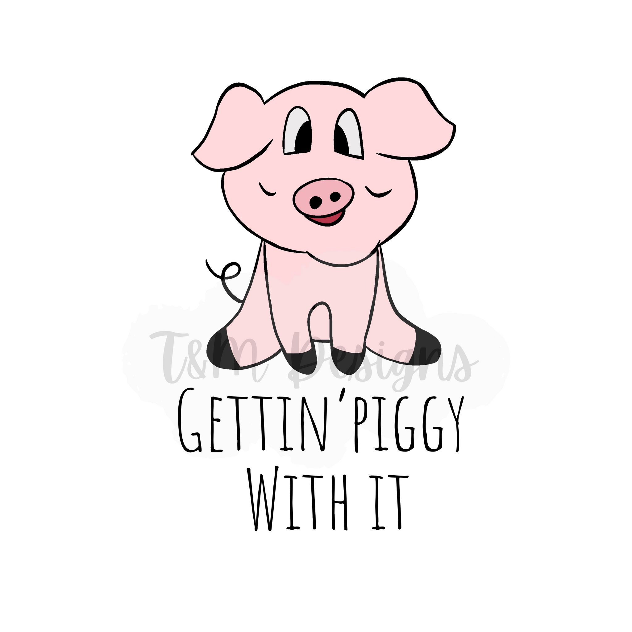 Hand-Drawn Get Piggy PNG